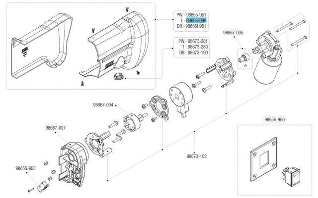 Fiamma Abdeckung vorne und hinten für Motor Kit F45s - Farbe Titanium Fiamma Ersatzteilnummer 98655-999