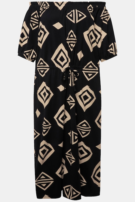 Maxikleid, Carmen-Ausschnitt, Halbarm , Biobaumwolle