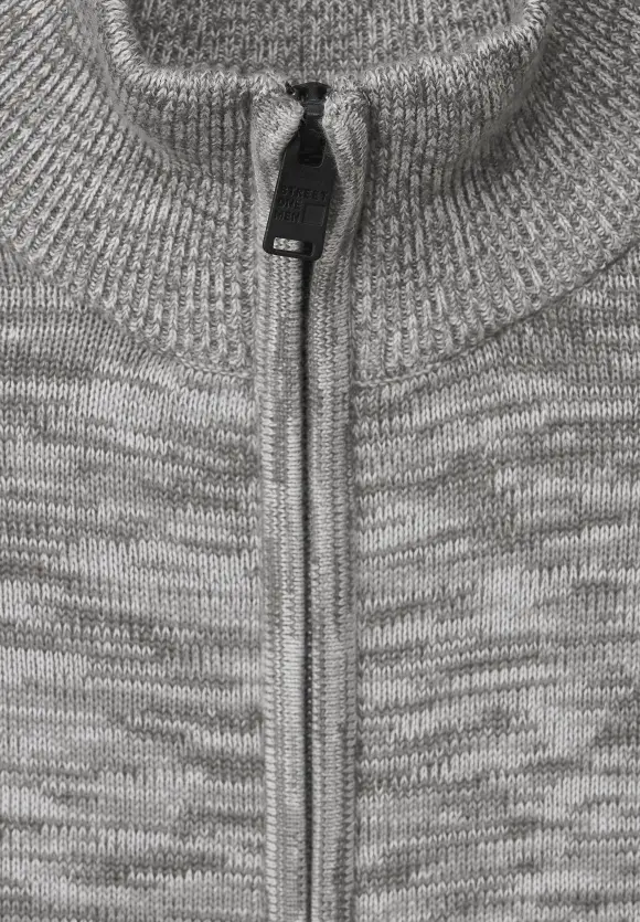 Mouliné Cardigan - stone grey melange