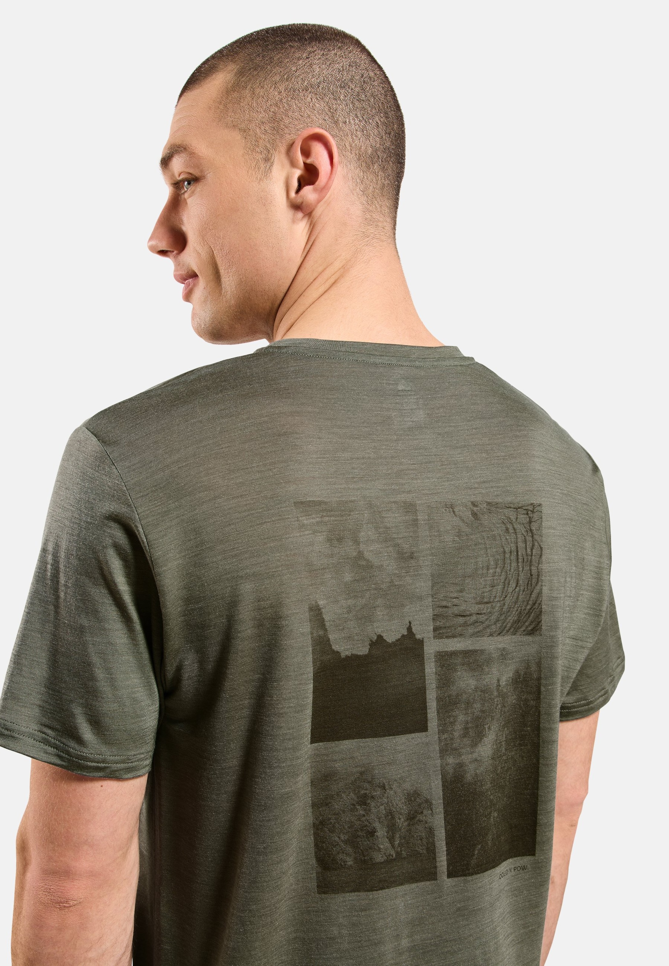 Odlo x POW Collective Voices T-Shirt aus Merinomix in vetiver melange