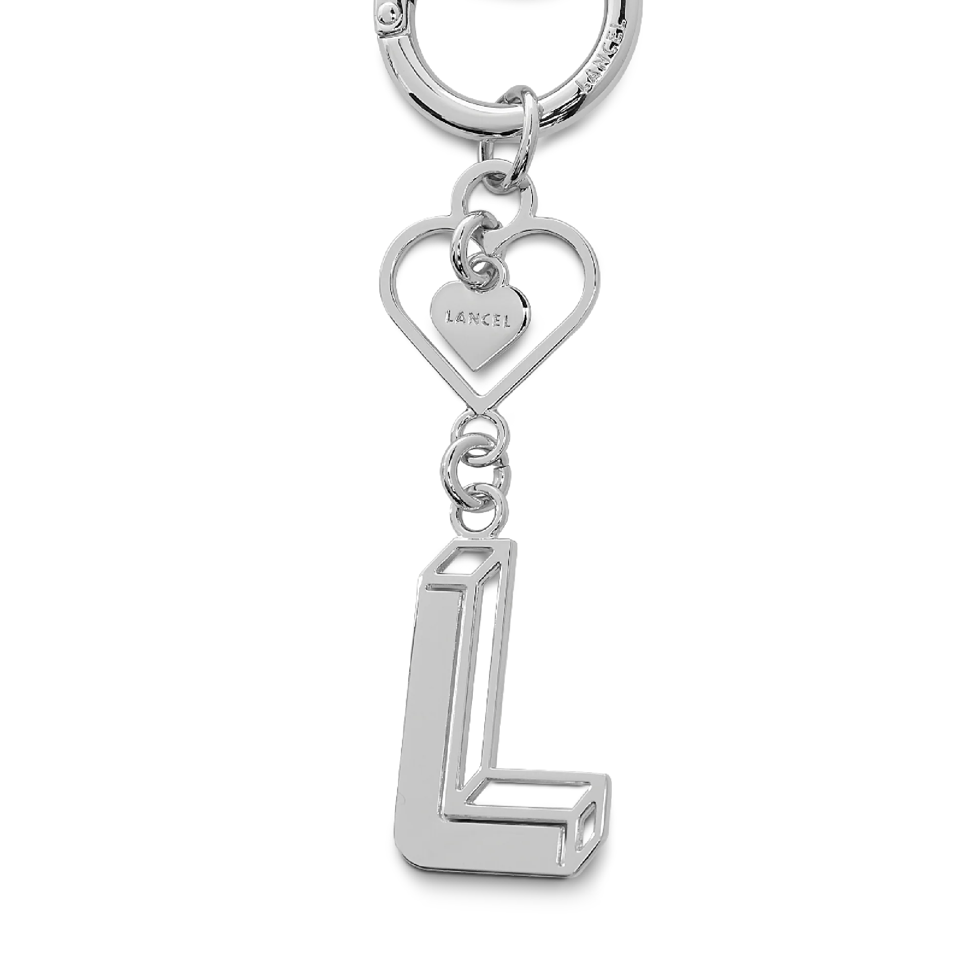 Porte-clés métal Logo Cœur Les Ailes de Lancel-Argent