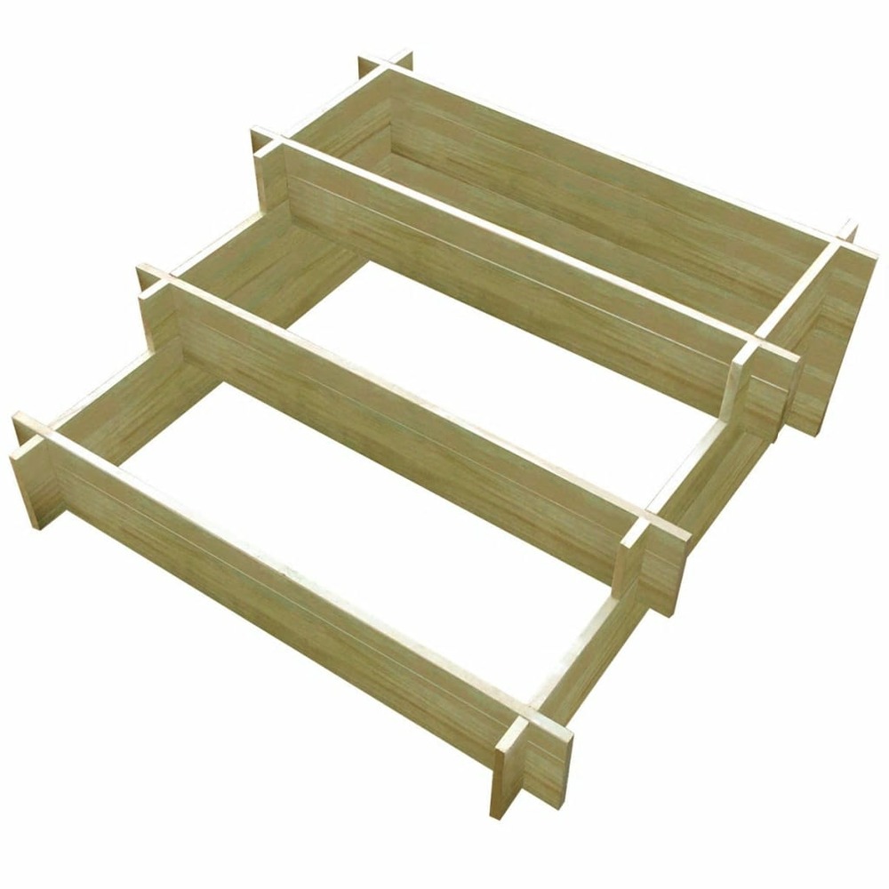 Jardinière à 3 niveau x 90 x 90 x 35 cm jardin plantes fleurs bois imprégné