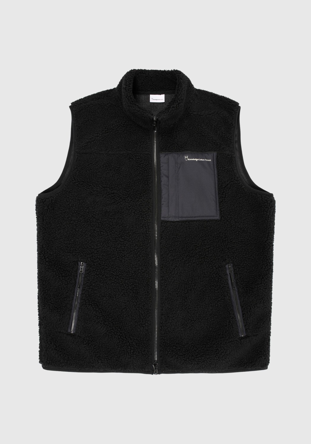 Knowledge Cotton Apparel Fleece-Weste Teddy Fleece Vest Black Jet