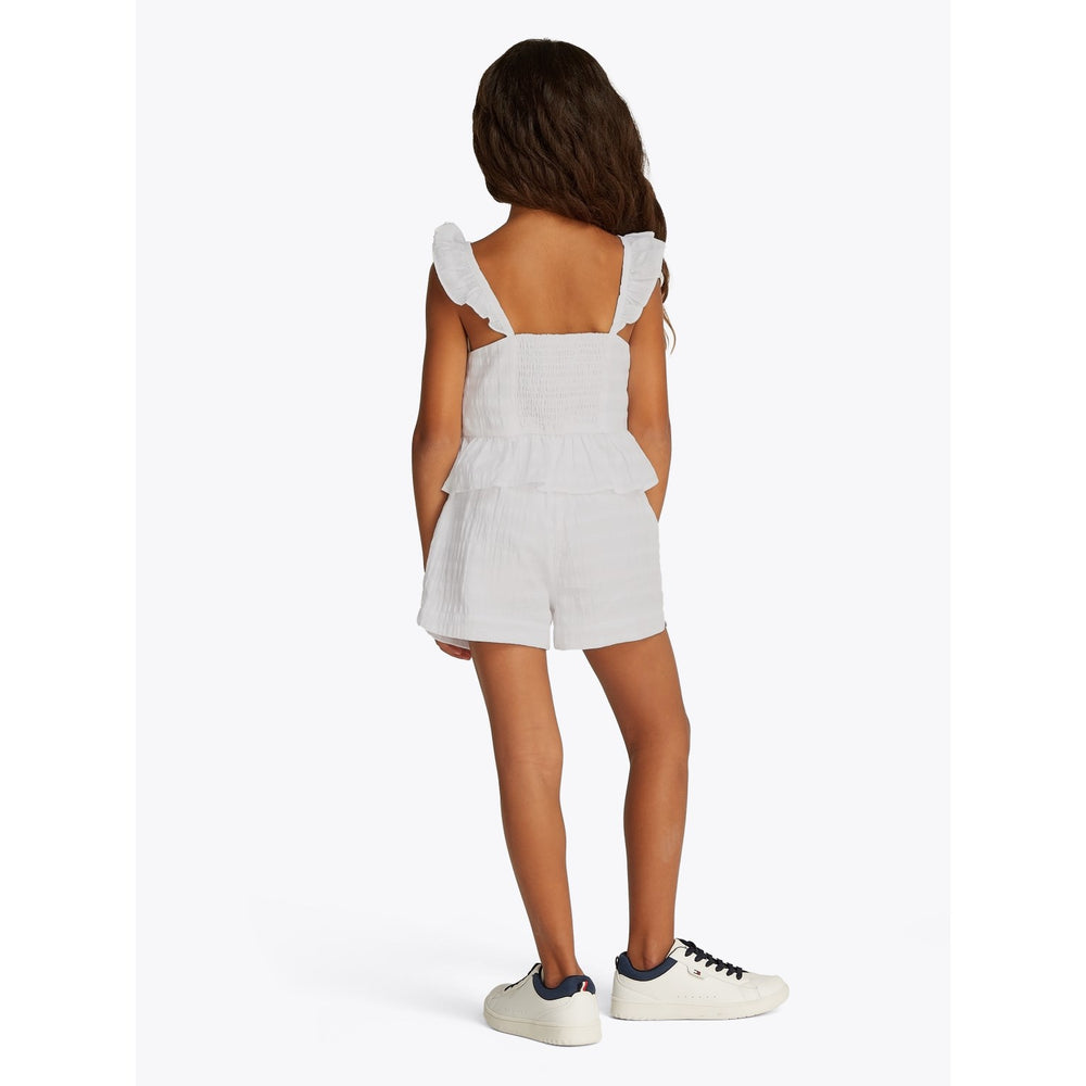 Køb Tommy Hilfiger White Textured Bomuld Top