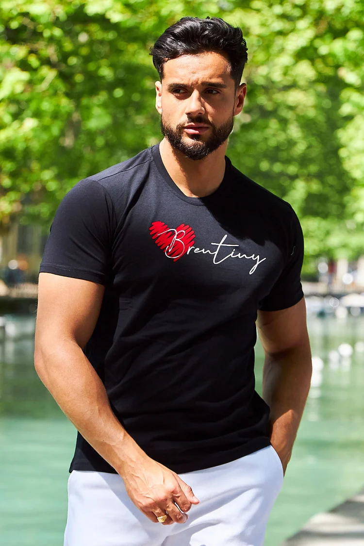 Tshirt basique à logo Brentiny noir