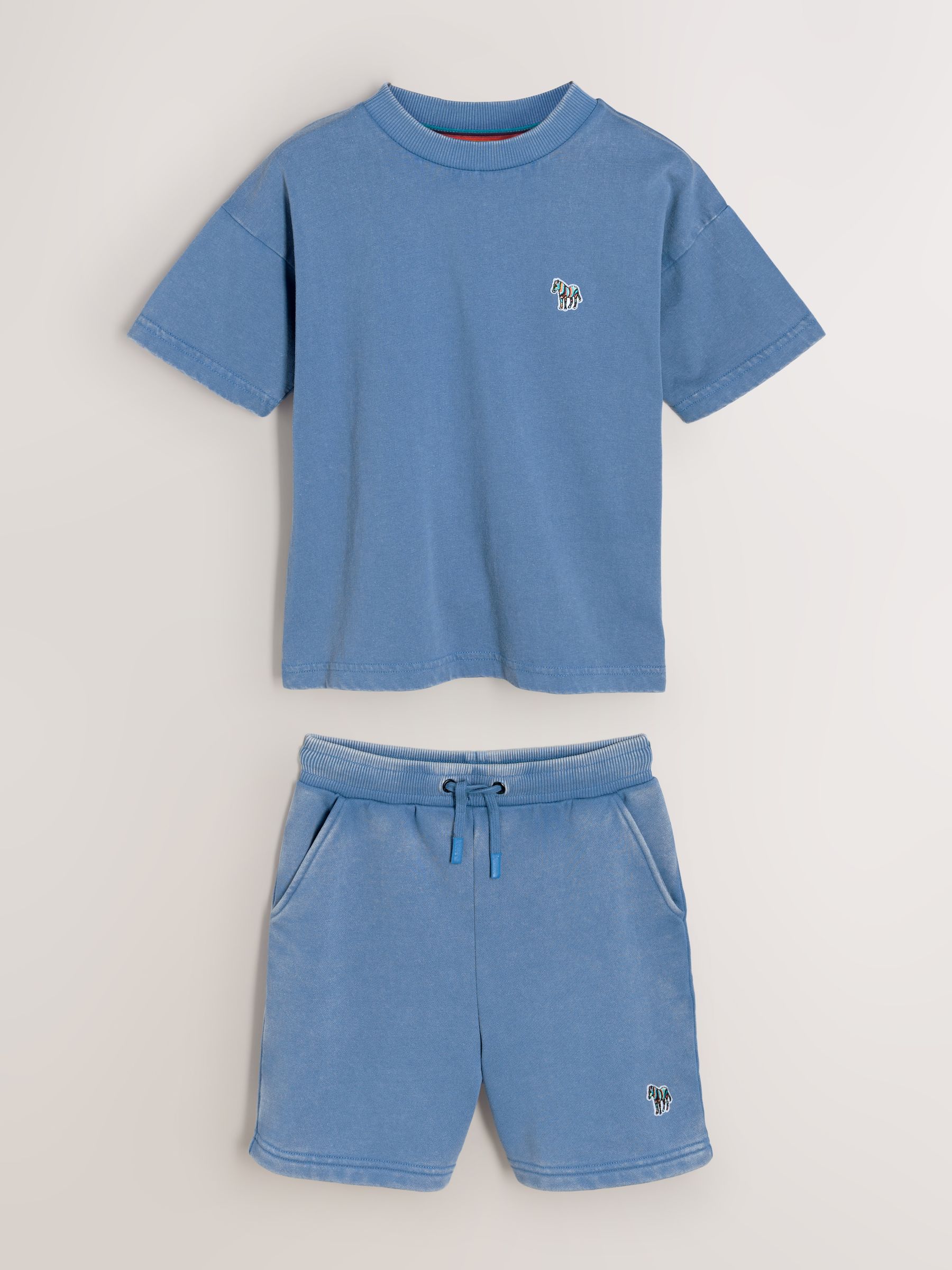 Blauwe wassing - Paul Smith Junior set van top en shorts voor jongens