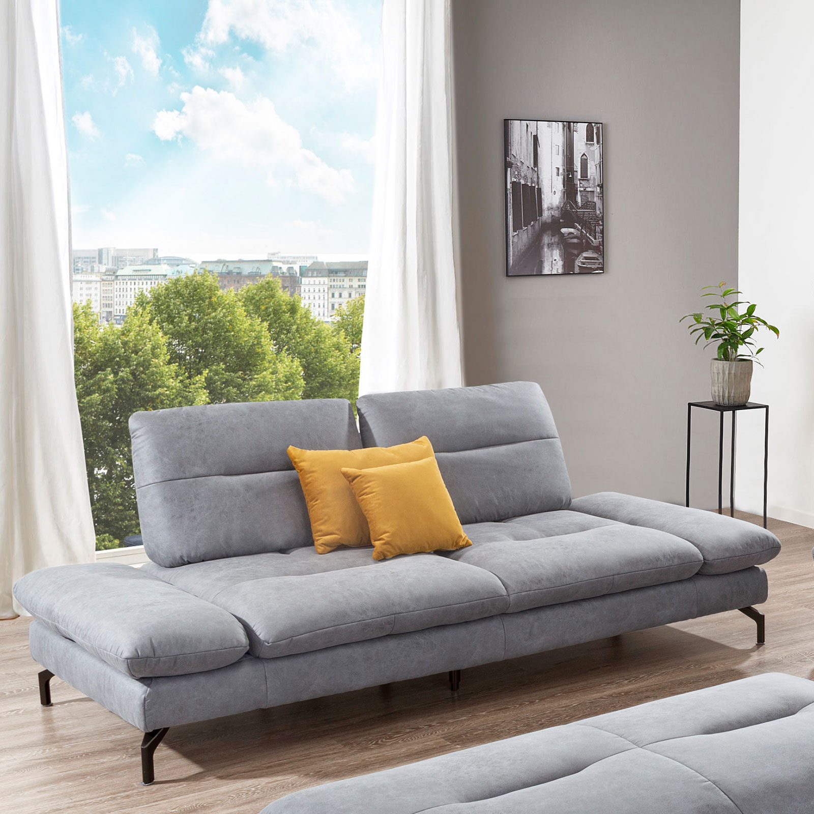 2,5-Sitzer-Sofa - grau - Basismodell