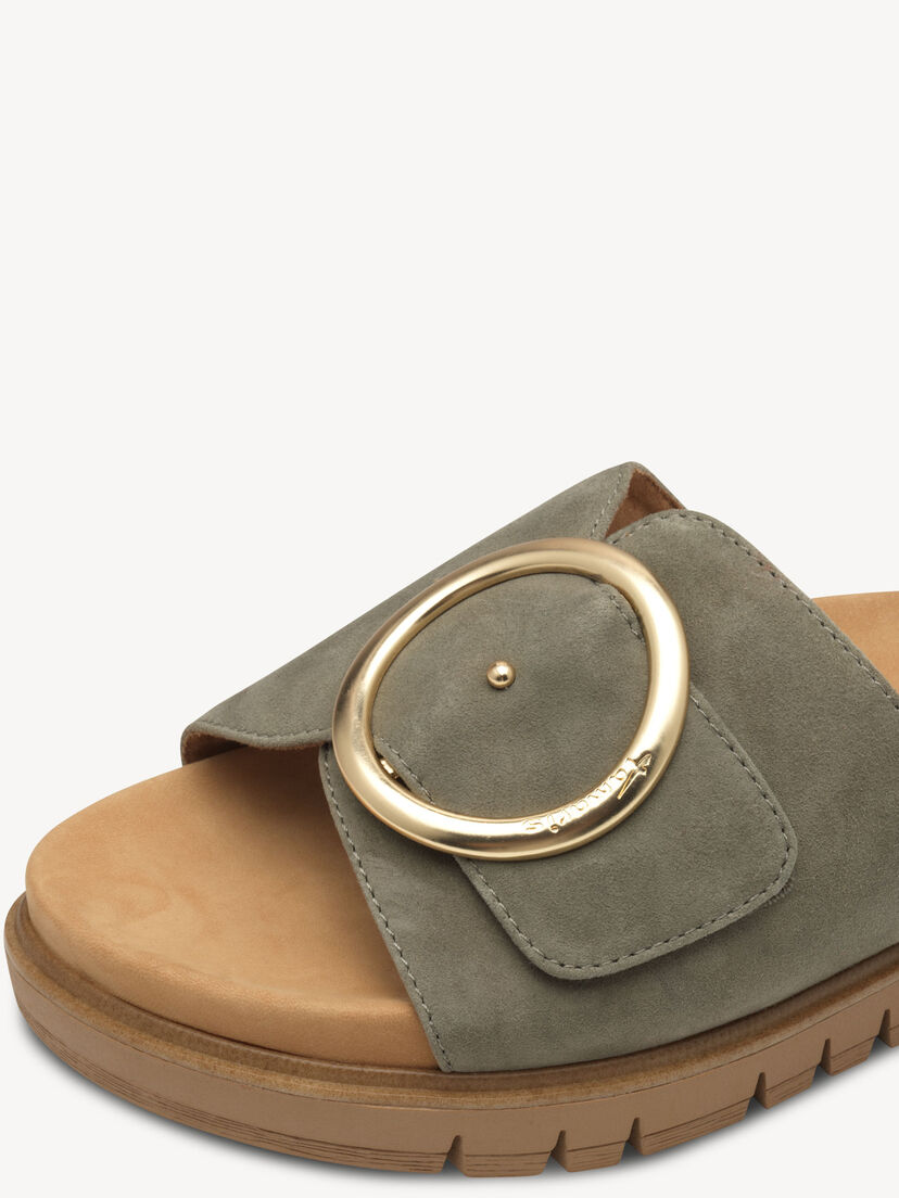 Leren Slipper - khaki