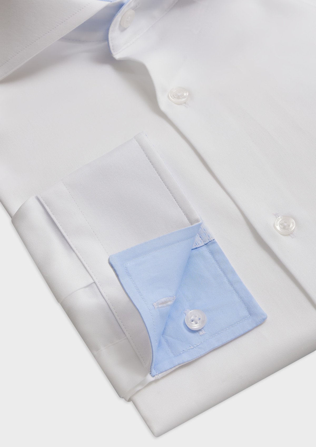 Chemise habillée Slim en satin de coton uni blanc