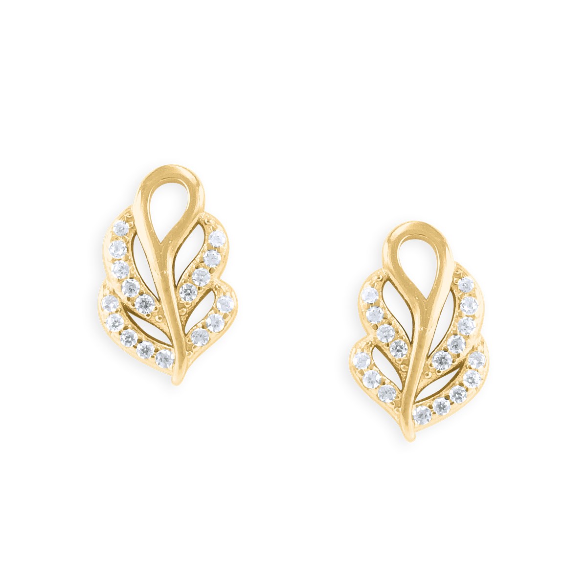 Boucles d'oreilles plaquées or avec oxydes de zirconium