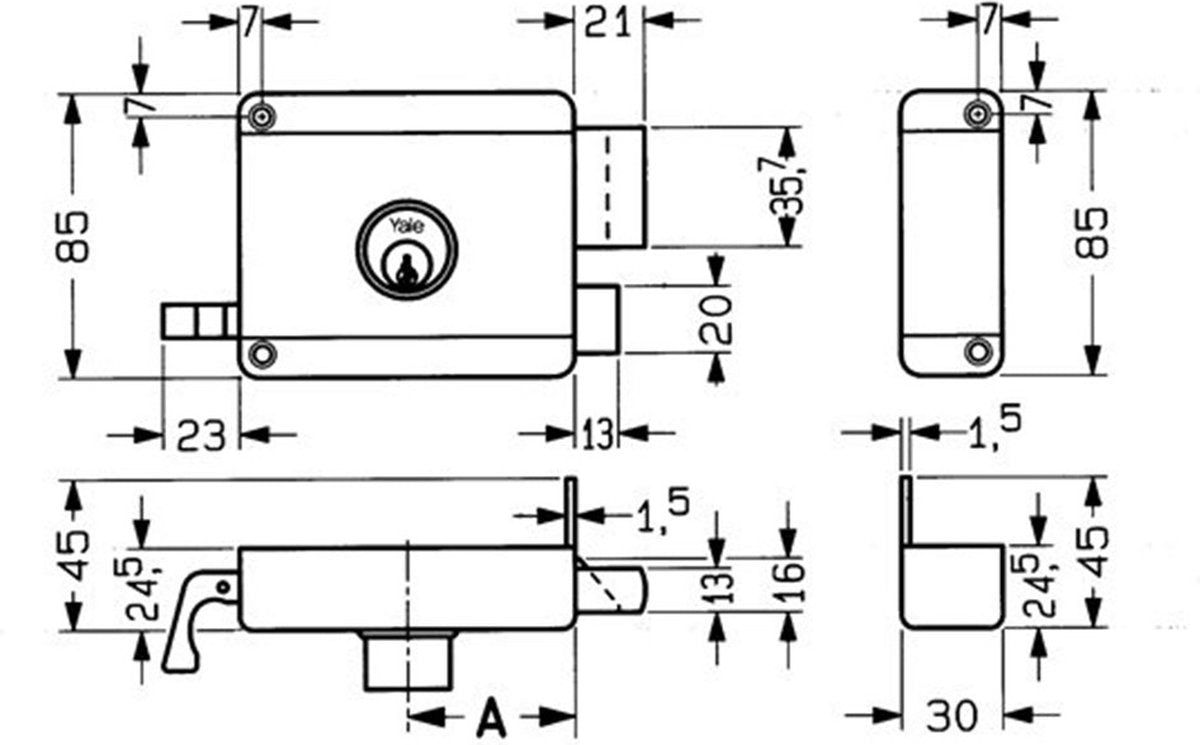 Yale Oplegslot 635 - Doornmaat 50 mm - DIN rechts - 7225122