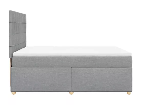 Sommier à lattes de lit avec matelas Gris clair 160x200cm Tissu