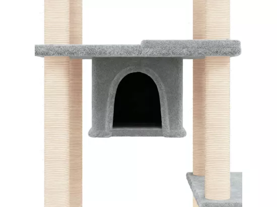Arbre à chat avec griffoirs en sisal Gris clair 176 cm