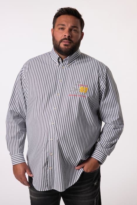Men+ Streifenhemd, Langarm, Buttondown-Kragen, Modern Fit, bis 8 XL