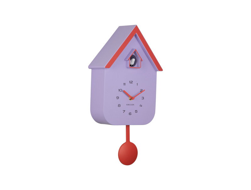 Wall Clock Dupla Color Cuckoo KA6081PU Soft purple & brilliant orange