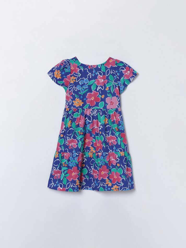 Vestido curto estampado - Azul
