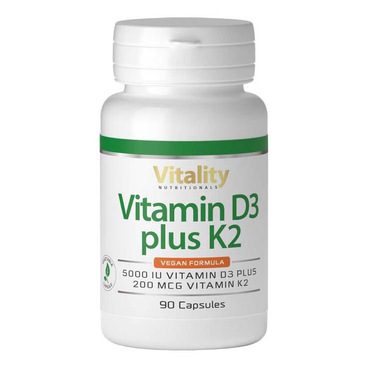Vitamin D3 5000 I.E. plus K2 200 µg Kapseln, 90 St