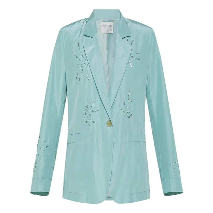 Forte Forte Veste Brodée Boxy Taffetas | Aqua