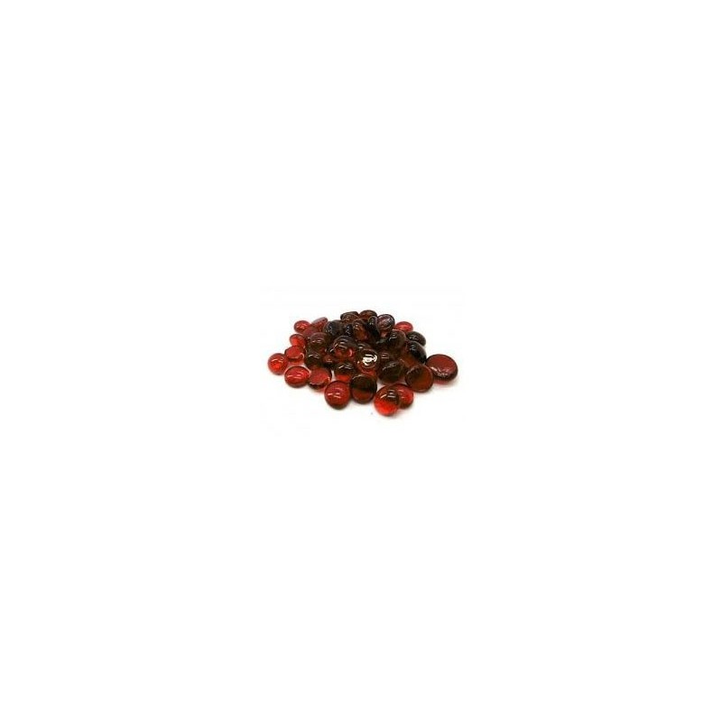 40 billes plates en tube : Crystal Red