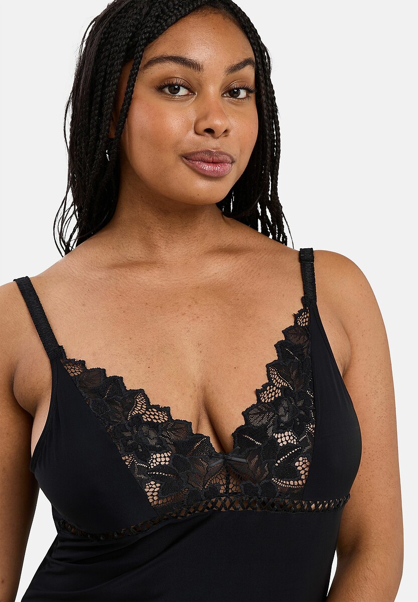 SANS COMPLEXE<br>Camisola de renda Arum e microfibra