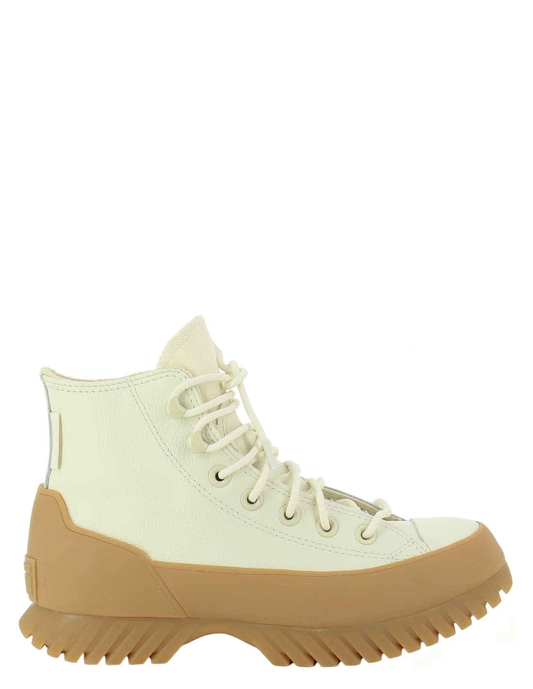 converse sneakers compensées montantes femme lugged winter 2.0 cuir blanc/beige