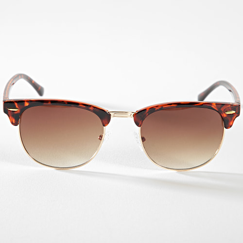 Lunettes De Soleil Doré Marron Dégradé
