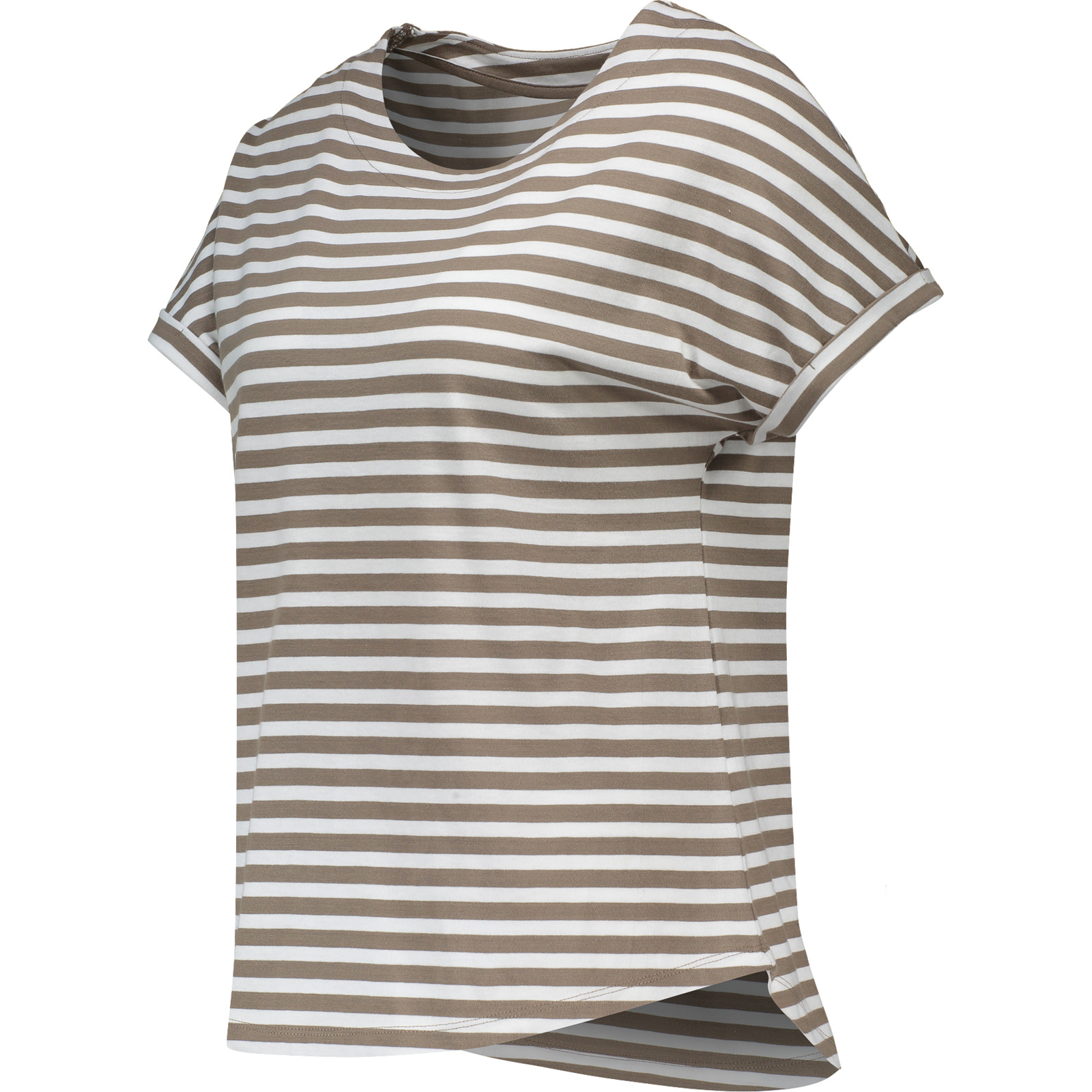 Damen-T-Shirt, Stripes L, taupe