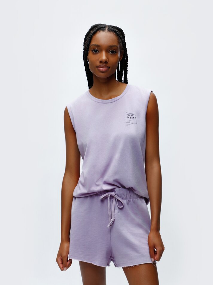 Camiseta regata estampada - Roxa