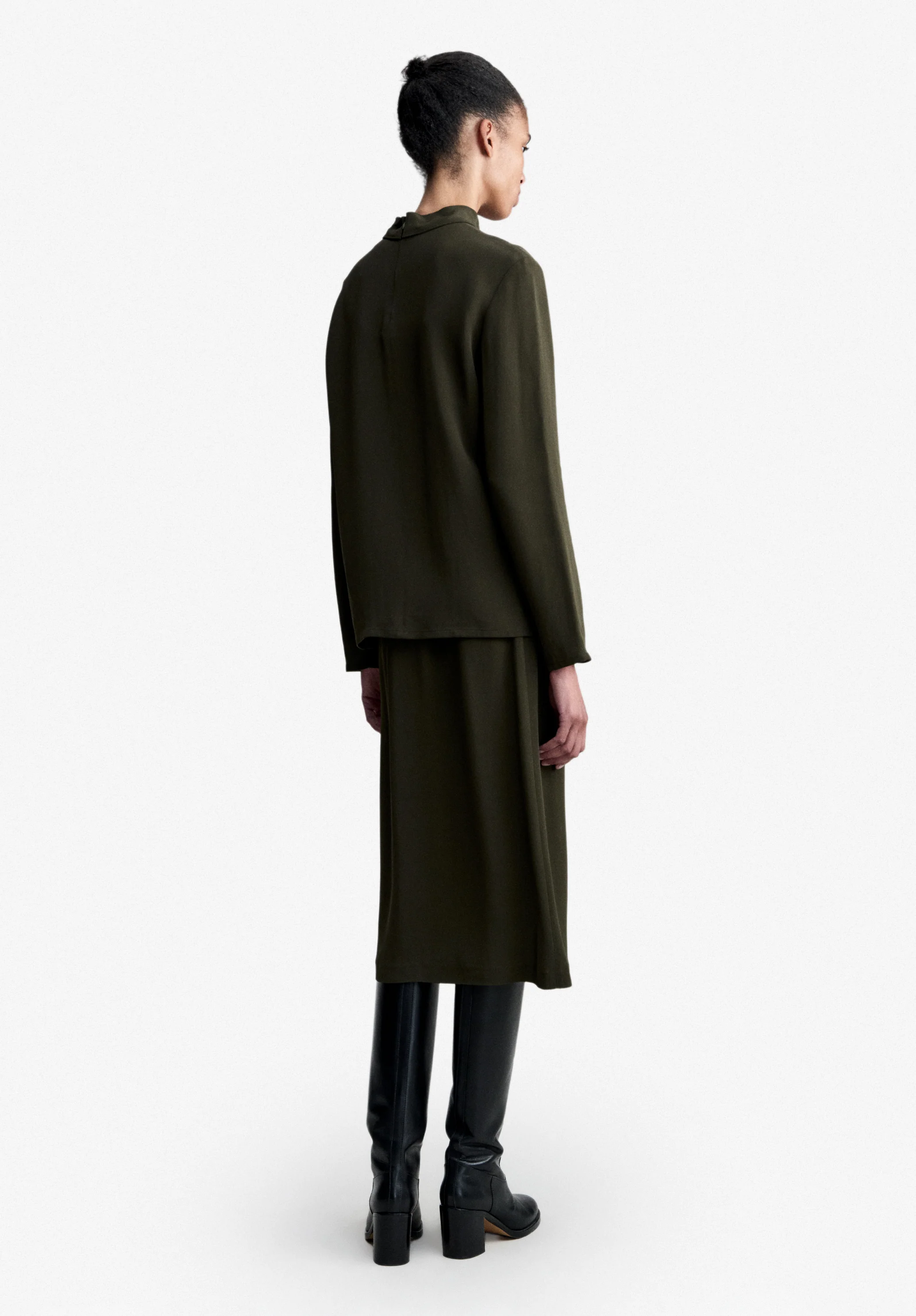 Blouse fluide vert foncé - Vert fonce