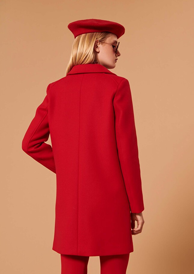 Manteau Majarouge en velours de laine
