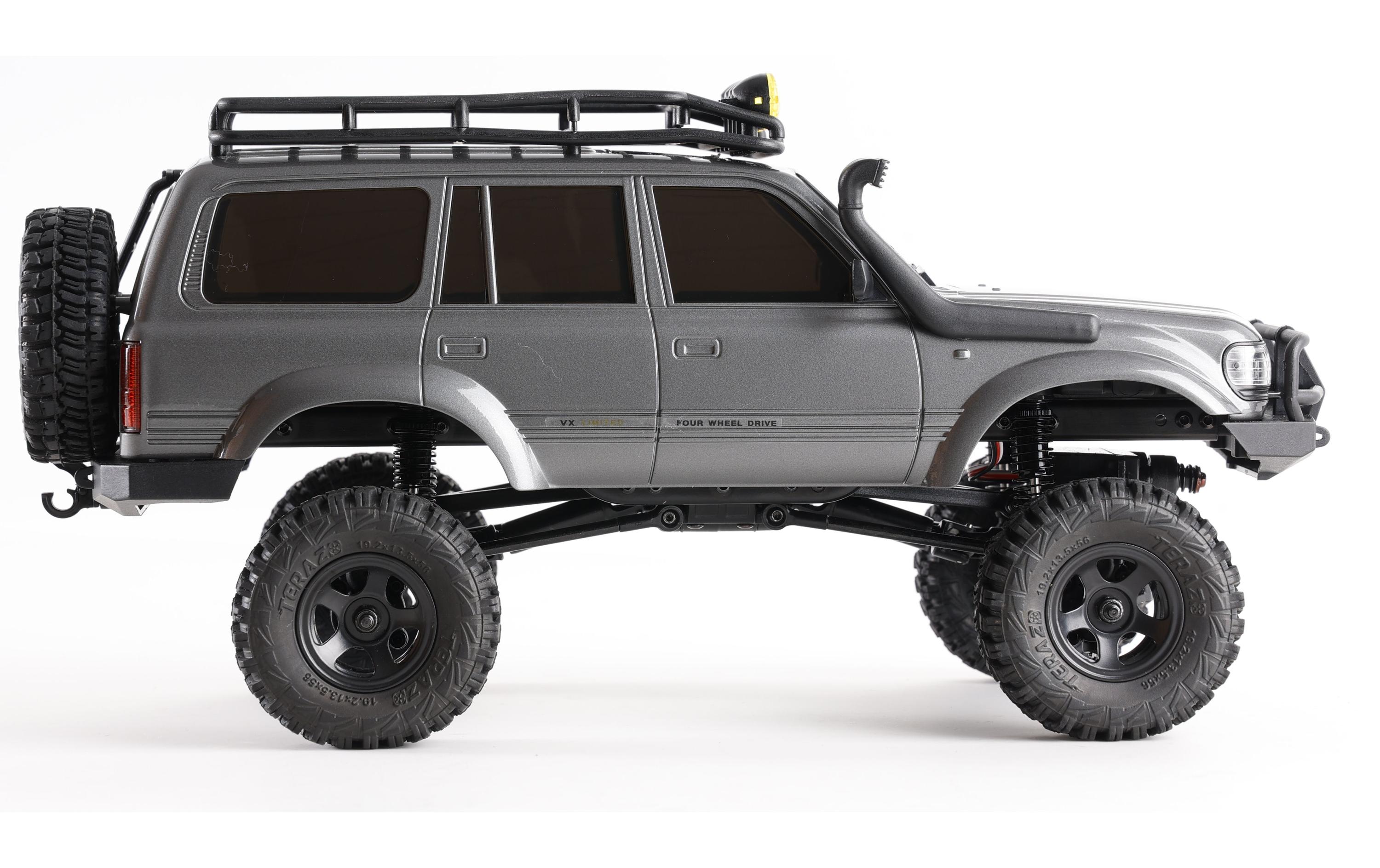Scale Crawler FCX18 Toyota LC80 Grau, RTR, 1:18<br>Mini Rock Crawler mit detaillierter Toyota Landcruiser Karosserie und 2-Gang Getriebe