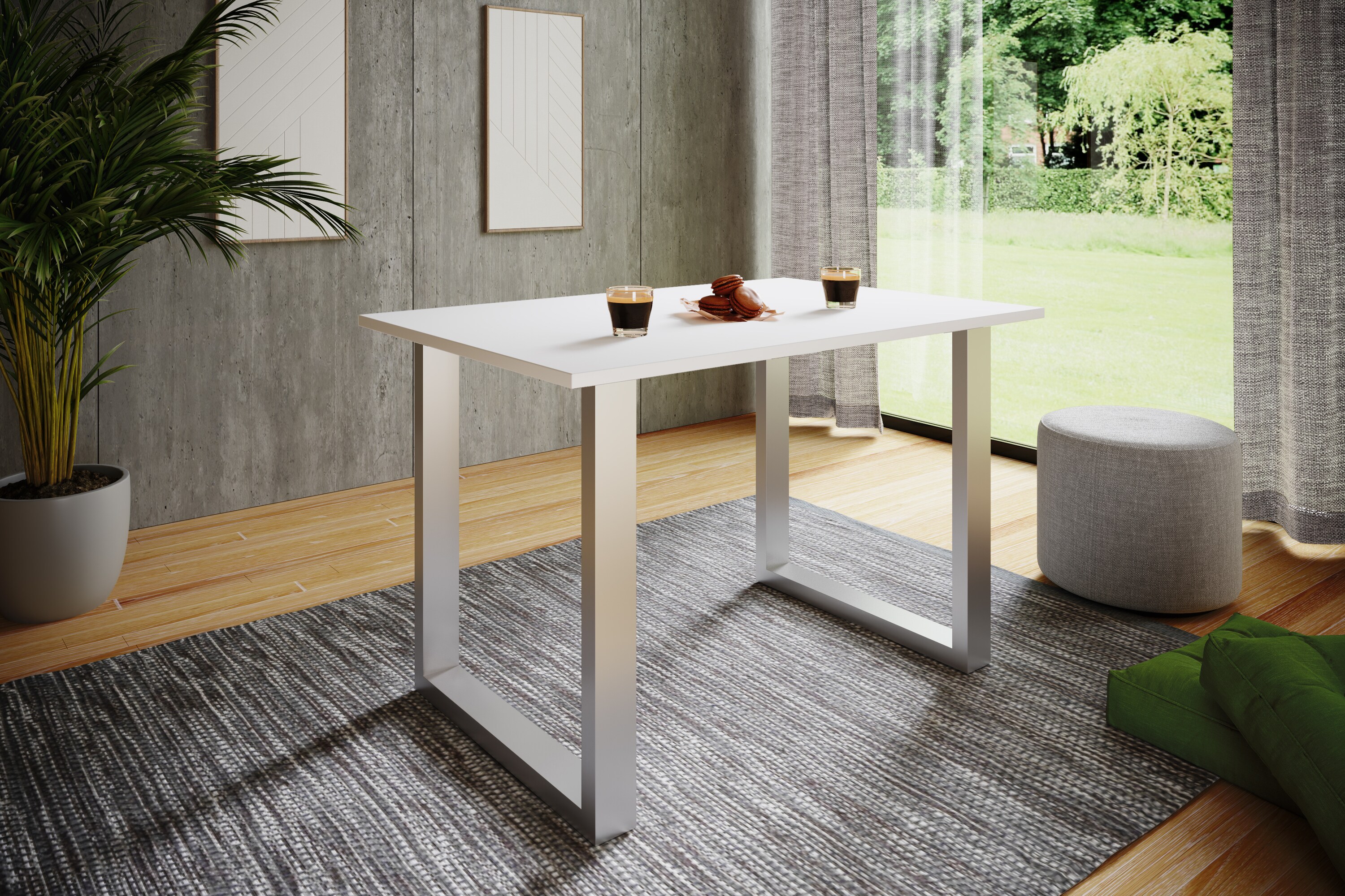 VCM Premium Holz Esstisch Küchentisch Speisetisch Tisch Xona U Silber