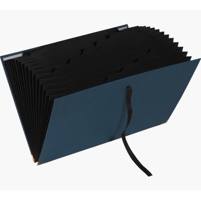 Exacompta OfficeByMe - Trieur extensible 18 compartiments A4 - fermeture à ruban - bleu canard