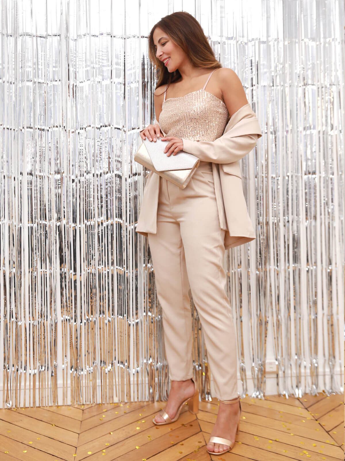 Ensemble tailleur droit- Beige