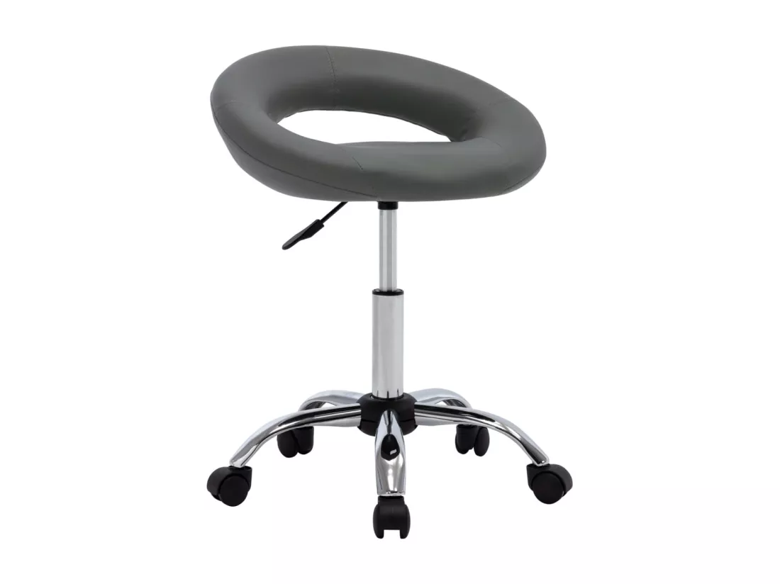 Chaise de travail roulante Gris Similicuir