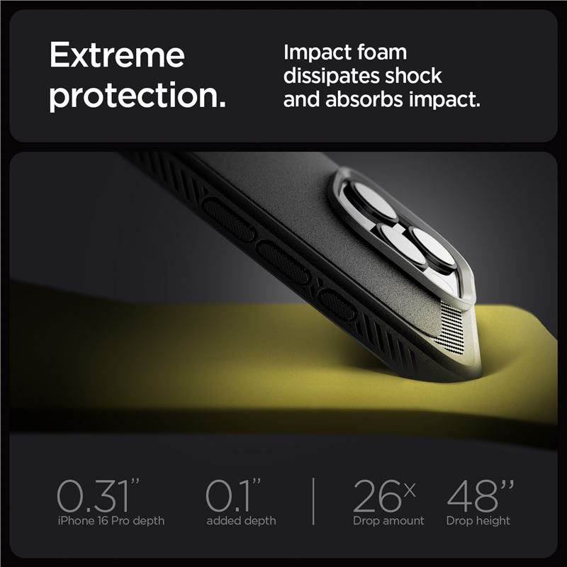 iPhone 16 Pro Rugged Armor MagSafe Case Hülle (ACS08115) - Schwarz (Matt)