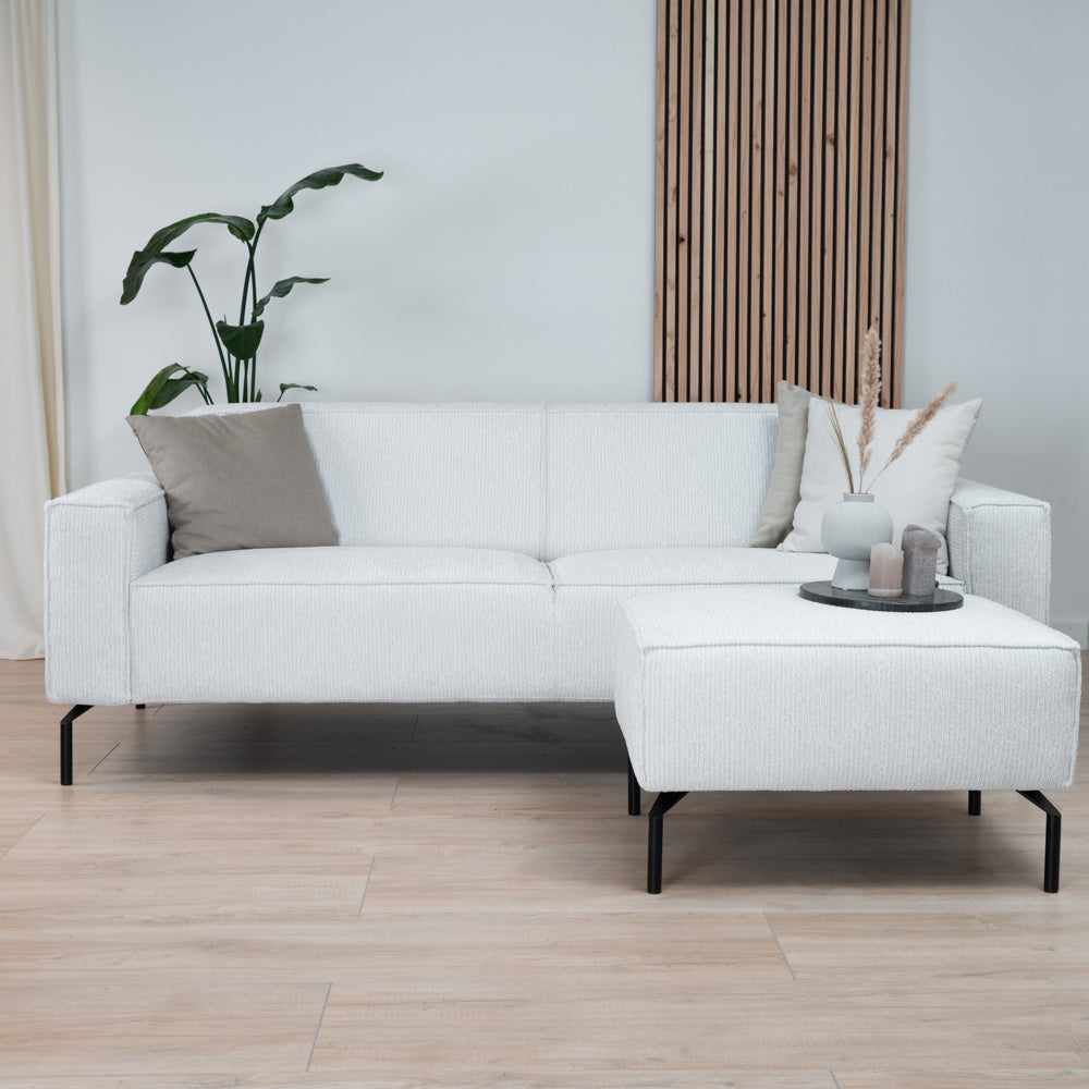 Bronx71 Hocker Kansas ribstof off white