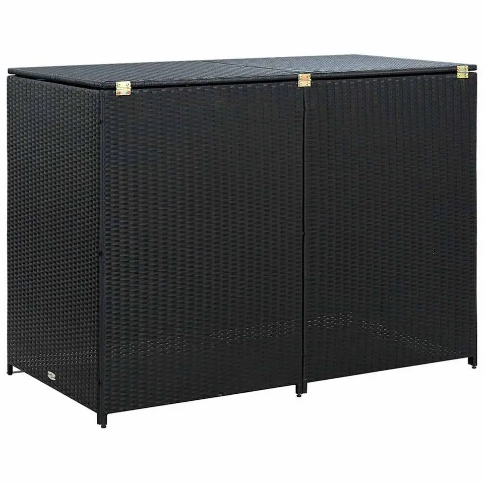 vidaXL - Containerberging - Zwart - Poly rattan