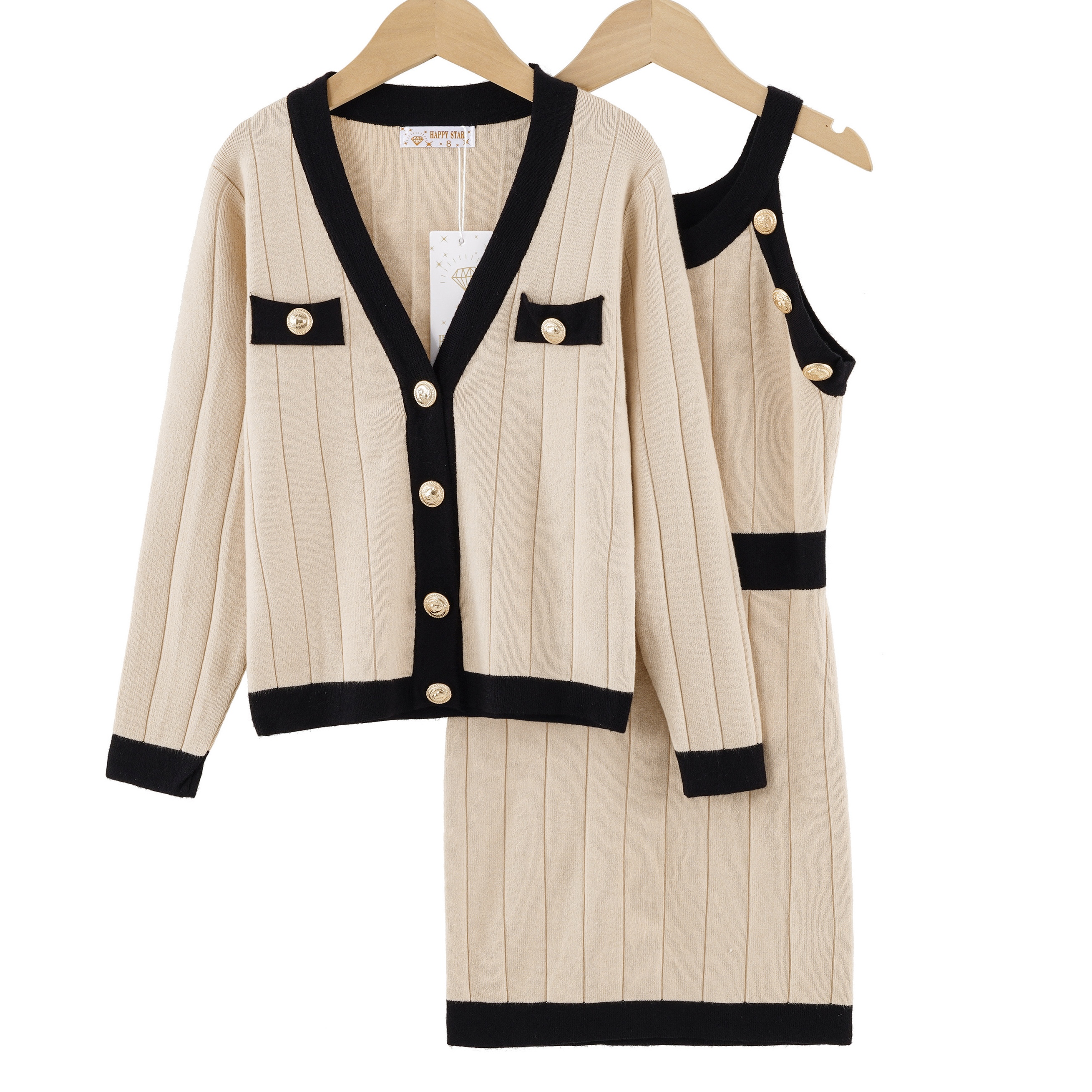 Happy dress  & vest - beige