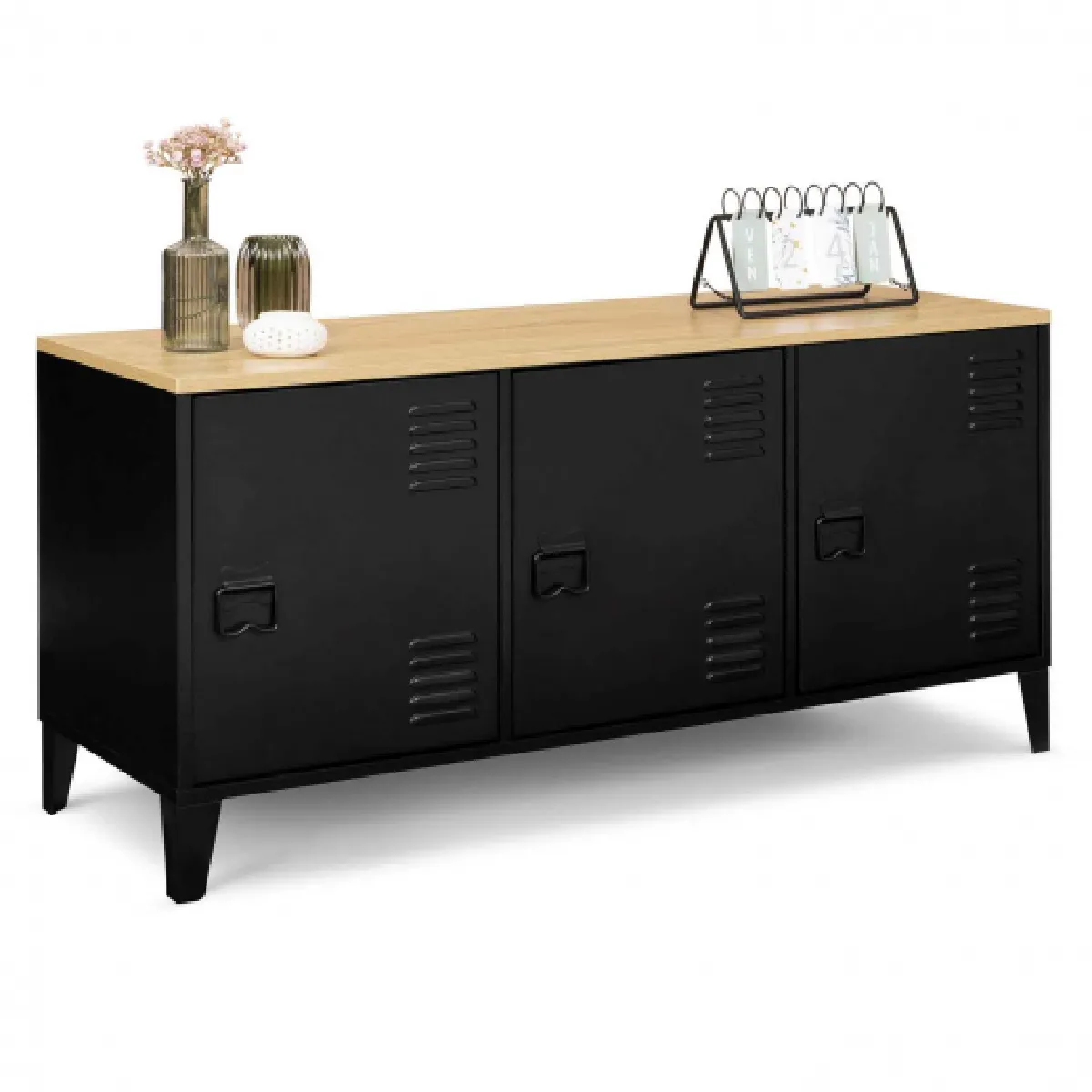 Idmarket market Buffet 3P ESTER Noir