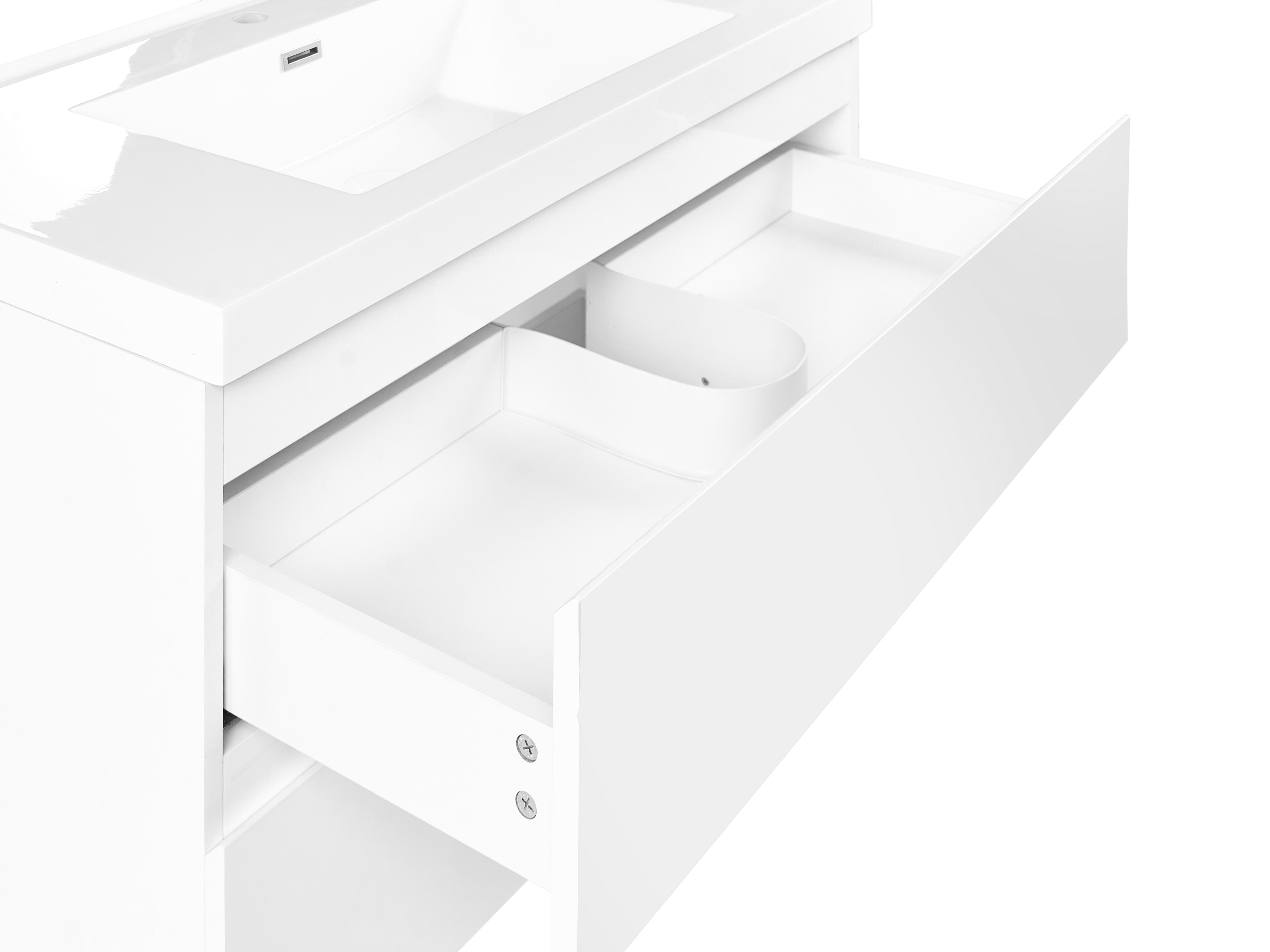 Wandgemonteerd meubel met wastafel TOTA Wit