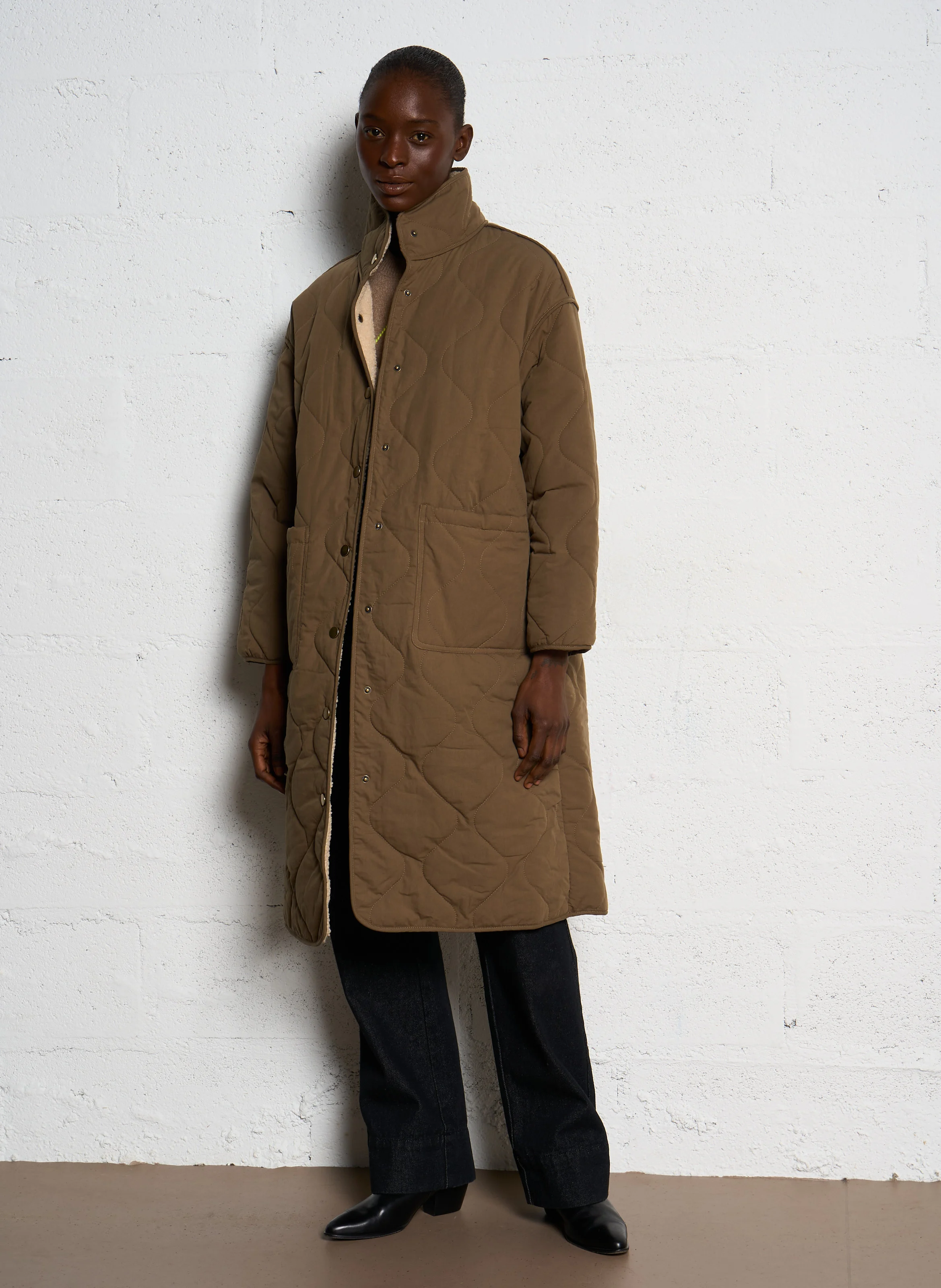 Manteau long réversible | Vert