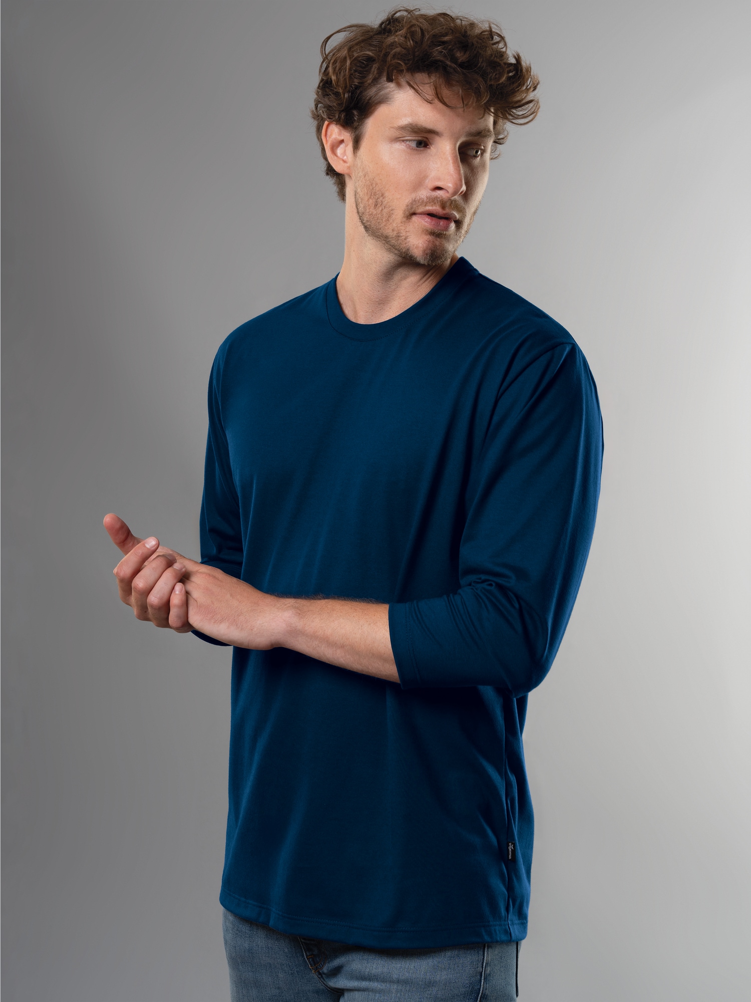 Langarmshirt aus 100% Baumwolle Night-blue