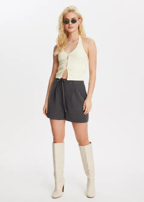 Twisted halter top geel (GEE.L)