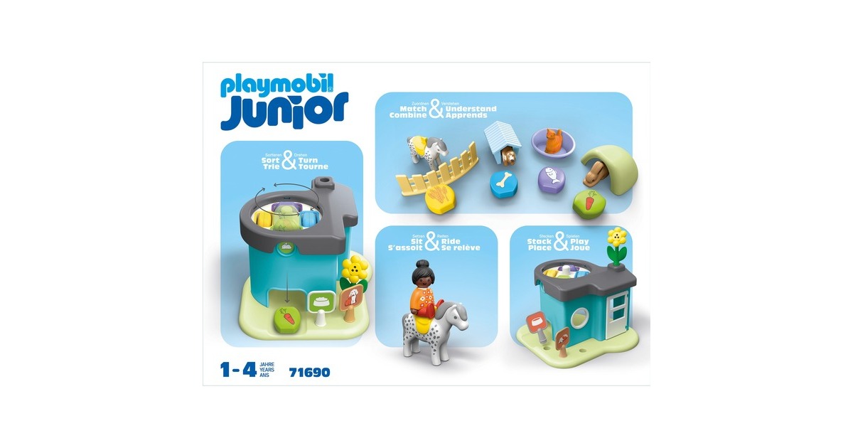 PLAYMOBILJunior - Dierenpension met voedseldispenser Constructiespeelgoed  (71690)