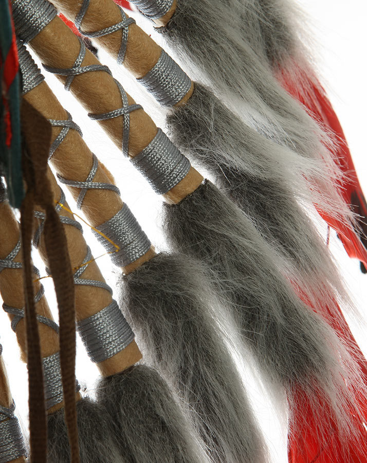 Indianer-Kopfschmuck ITUHA in grau/bunt