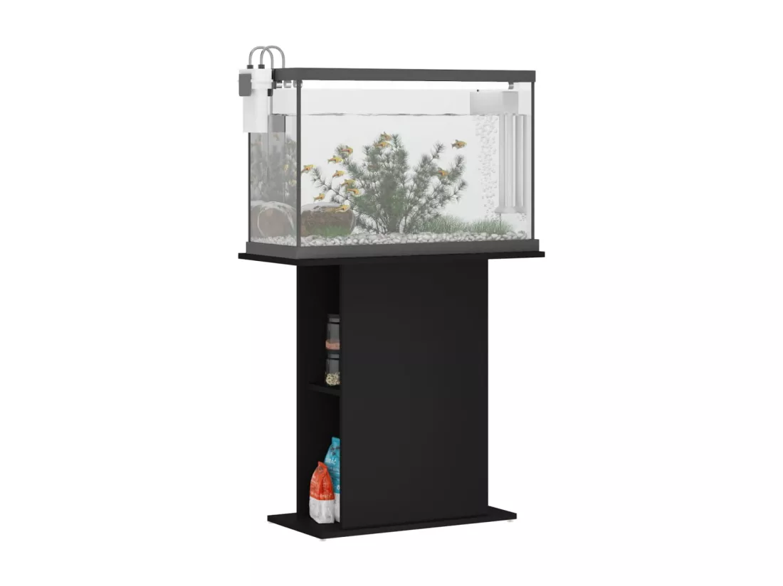 Support pour aquarium noir 75x36x72,5 cm bois d'ingénierie