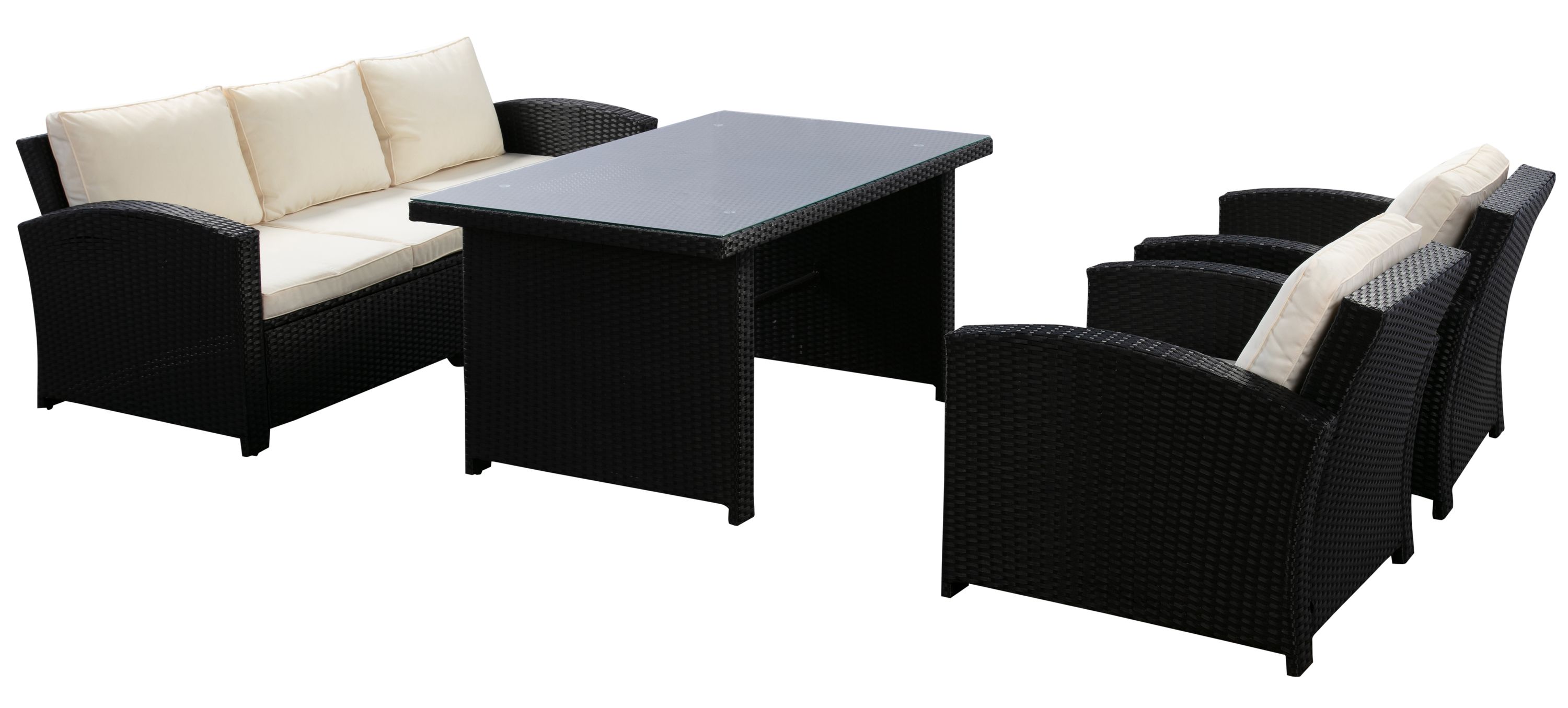 Gartenset KORFU schwarz/beige
