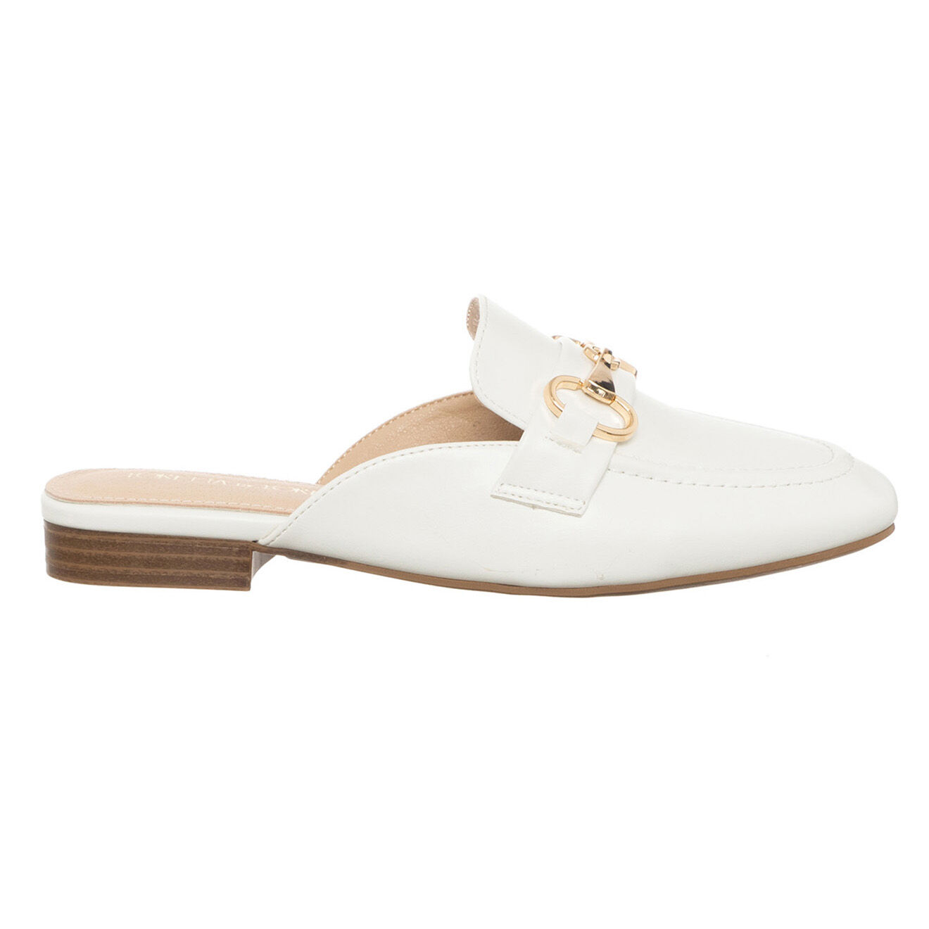 Loretta by Loretta Mules en Cuir Lov blanches