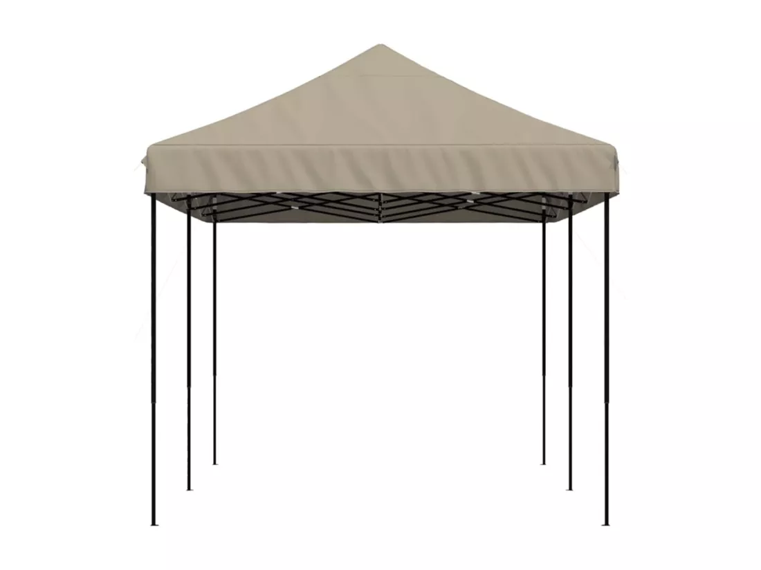 Tente de réception pliable escamotable taupe 580x292x315 cm